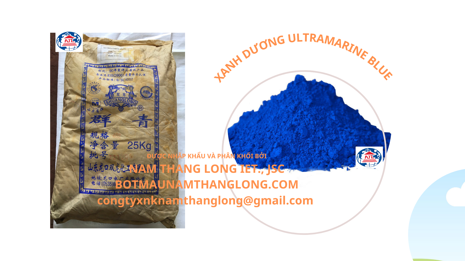 Xanh dương ultramarine blue - Bột Màu Nam Thăng Long - Công Ty Cổ Phần Thương Mại Xuất Nhập Khẩu Nam Thăng Long