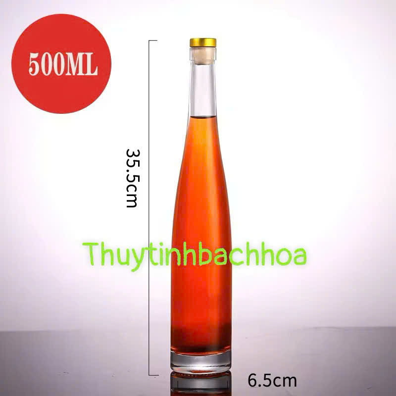 Chai thủy tinh tròn cao 500ml