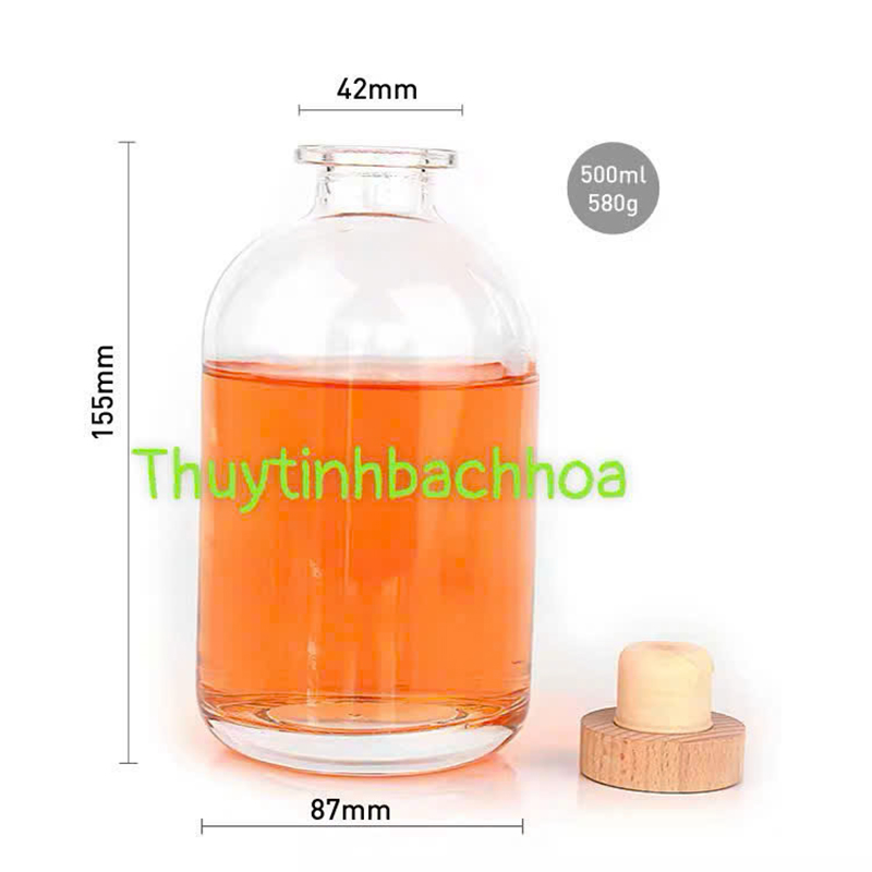 Chai thủy tinh tròn 500ml