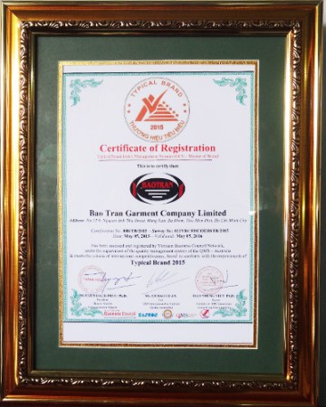 Chứng nhận thương hiệu tiêu biểu 2015