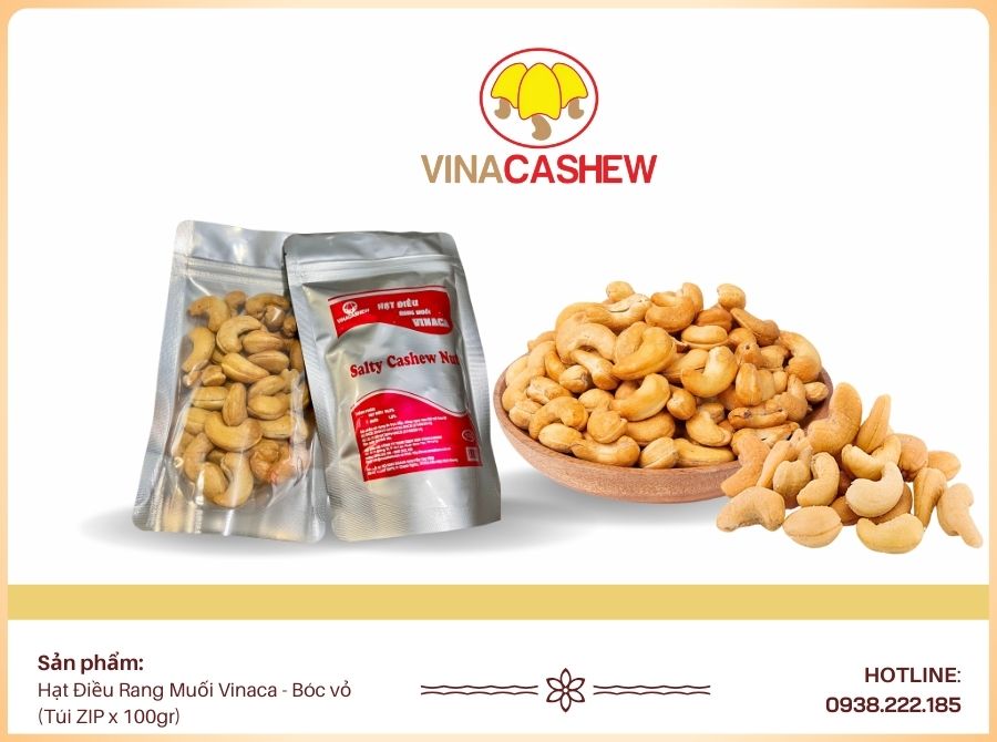 Hạt điều rang muối - Bóc vỏ túi zip 100gr
