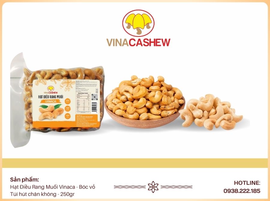 Hạt điều rang muối - Bóc vỏ túi hút chân không 250gr