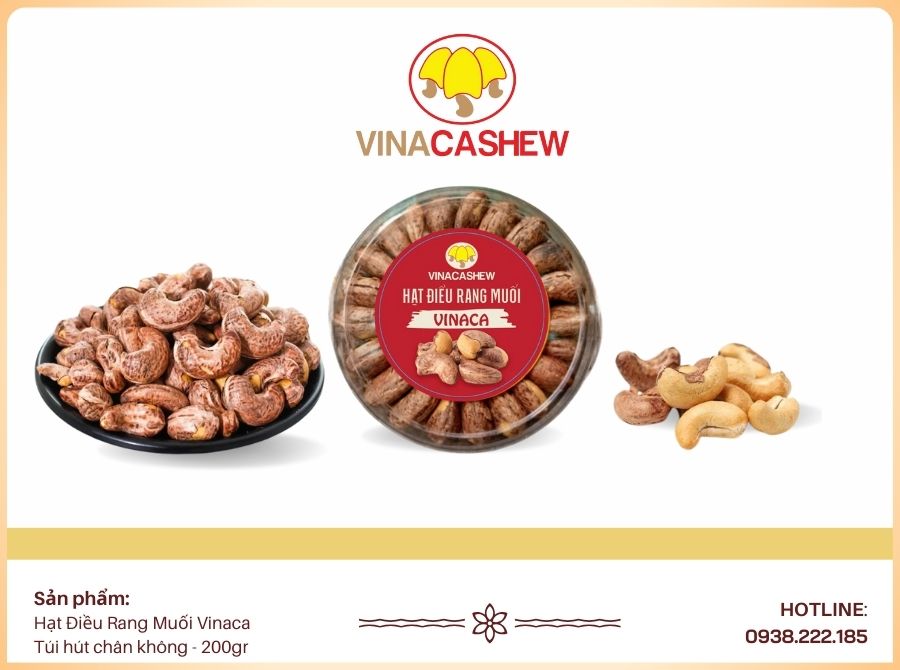 Hạt điều rang muối vỏ lụa hũ Mica xếp hoa 450gr