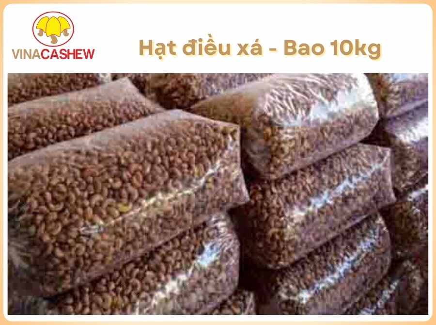 Hạt điều xá vỏ lụa đóng bao 10kg