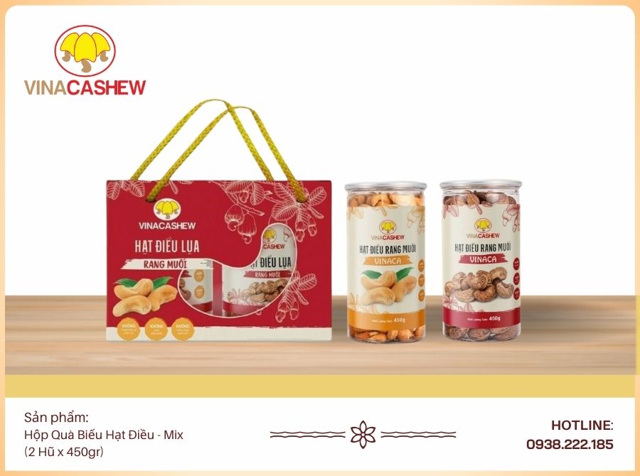 Hộp quà biếu hạt điều - Mix 450gr
