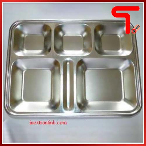 Khay 5 ngăn inox có ngăn để tăm tre