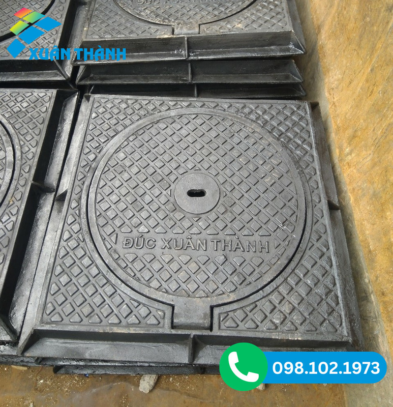 Nắp hố ga bằng khung dương nắp tròn chân chia