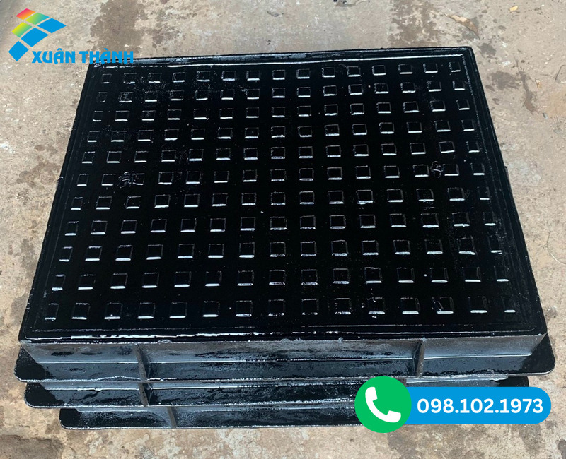 Nắp hố ga khung vuông nắp vuông bằng gang
