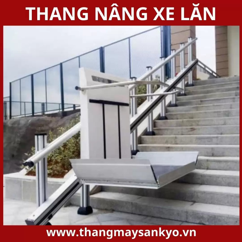Thang máy nâng xe lăn leo thang bộ - Thang Máy Gia Đình Hoàng Sa Việt - Công Ty TNHH Đầu Tư Và Phát Triển Hoàng Sa Việt