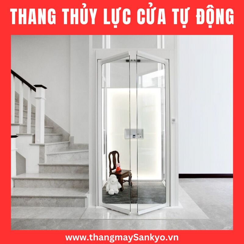 Thang máy thủy lực cửa mở tự động - Thang Máy Gia Đình Hoàng Sa Việt - Công Ty TNHH Đầu Tư Và Phát Triển Hoàng Sa Việt