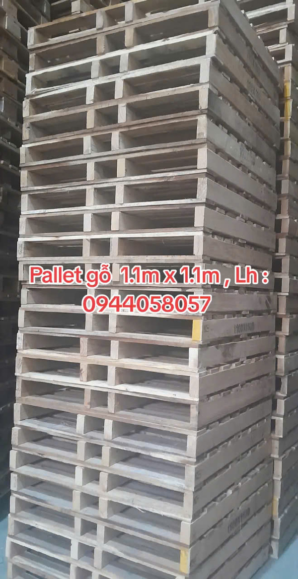 Pallet gỗ 1.1mx1.1m - Vật Liệu Đóng Gói Số 1 - Công Ty TNHH Băng Dính Số 1