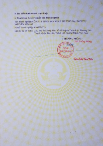Giấy đăng ký hoạt động kinh doanh