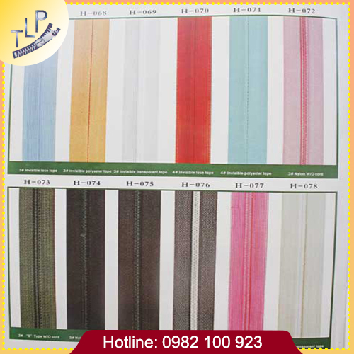 Dây khóa kéo nhuộm các loại