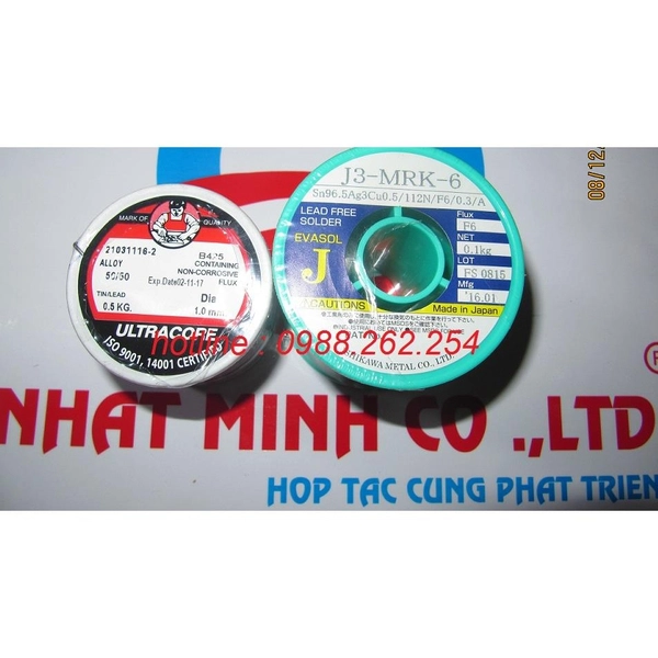 Cuộn thiếc hàn có chì Ultracore - Thiếc Hàn Nhật Minh - Công Ty TNHH Kỹ Thuật Và Công Nghiệp Nhật Minh