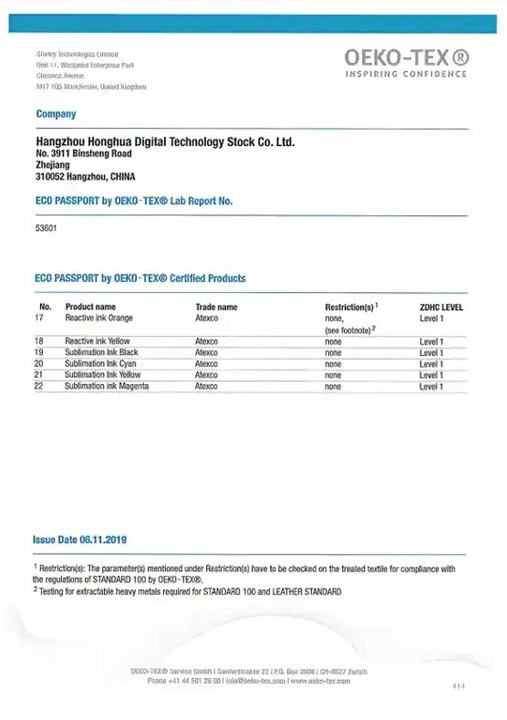 Chứng chỉ OEKO TEX - In Chuyển Nhiệt Phan Trần  - Công Ty TNHH In ấn May Mặc Phan Trần