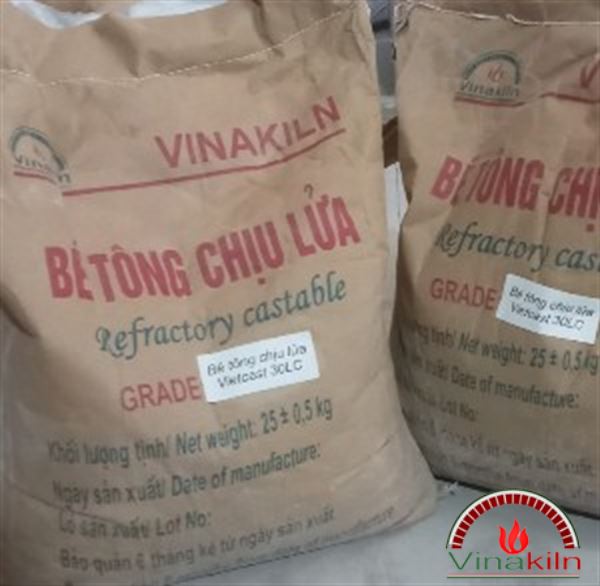 Bê tông chịu lửa Vietcast 30LC - Vật Liệu Chịu Lửa Vinakiln - Công Ty Cổ Phần Lò Công Nghiệp Việt Nam