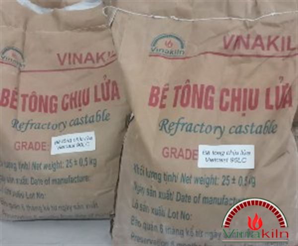 Bê tông chịu lửa Vietcast 90LC - Vật Liệu Chịu Lửa Vinakiln - Công Ty Cổ Phần Lò Công Nghiệp Việt Nam