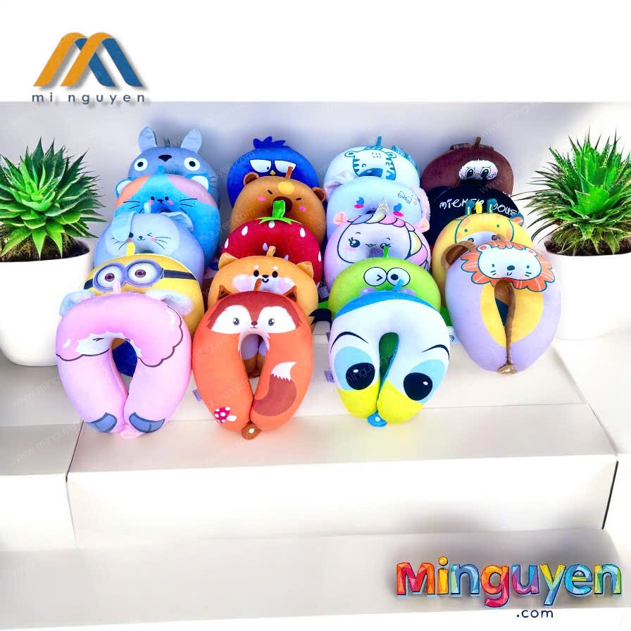 Gối kê cổ hạt in hình thú - Quà Tặng Mi Nguyễn - Công Ty TNHH Sản Xuất Thương Mại Dịch Vụ Mi Nguyễn