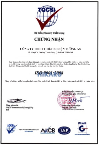 Chứng nhận ISO 9001:2008