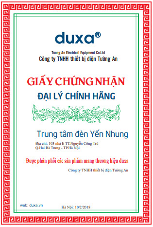 Chứng nhận đại lý chính hãng