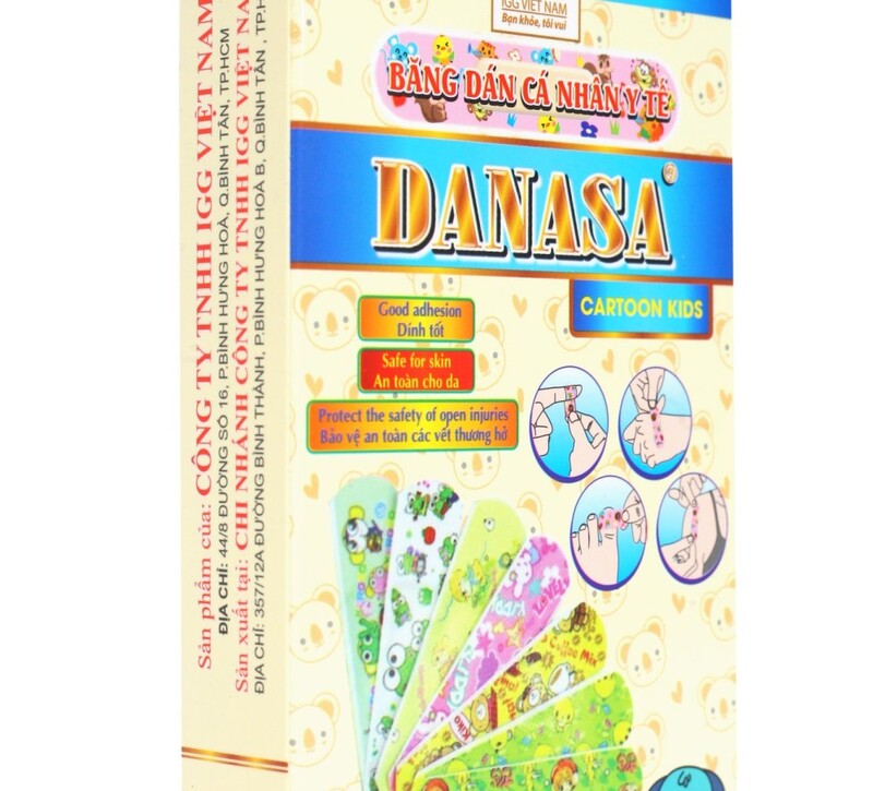 Băng dán cá nhân y tế Danasa (loại in hình 100 miếng) - Công Ty TNHH IGG Việt Nam