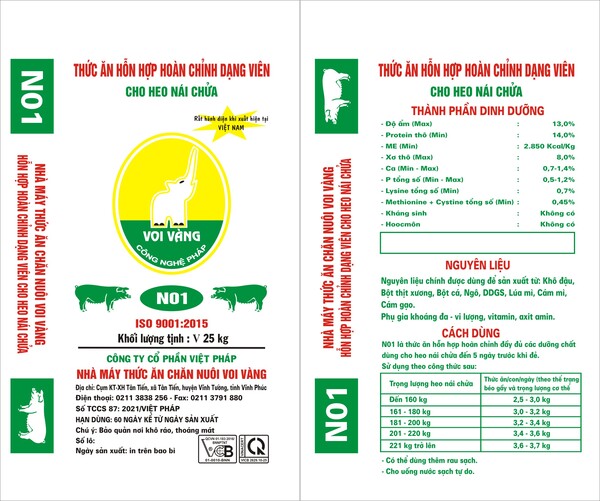 Thức ăn N01 - Công Ty Cổ Phần Việt Pháp
