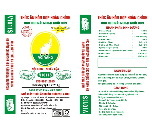 Thức ăn V1011S - Công Ty Cổ Phần Việt Pháp