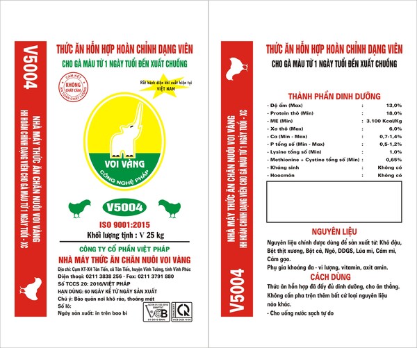 Thức ăn V5004 - Công Ty Cổ Phần Việt Pháp