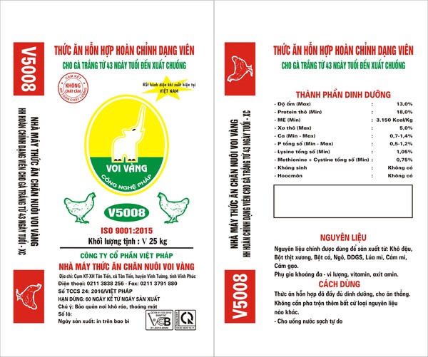 Thức ăn V5008 - Công Ty Cổ Phần Việt Pháp
