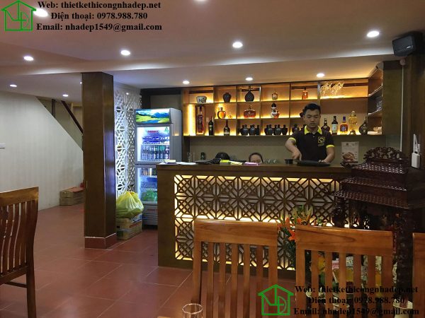 Quầy bar nhà hàng lẩu nấm NDNH1 - Thiết Kế Xây Dựng Nhà Đẹp - Công Ty CP Thiết Kế Thi Công Nhà Đẹp