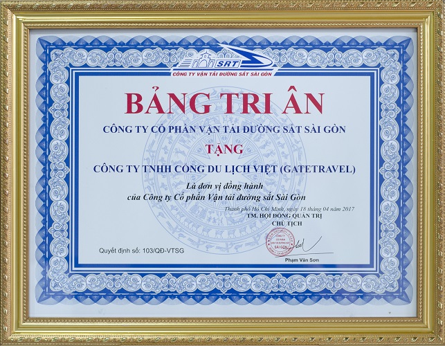 Bảng tri ân - Gate Travel - Công Ty TNHH Cổng Du Lịch Việt