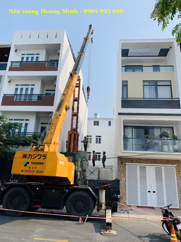 Thi công ép cọc bê tông - Thi Công Nền Móng Hoàng Minh - Công Ty TNHH Xây Dựng Nền Móng Hoàng Minh