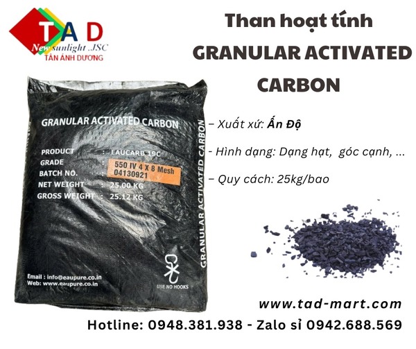 Than hoạt tính Ấn Độ Granular Activated Carbon - Than Hoạt Tính Tân ánh Dương - Công Ty Cổ Phần Thương Mại Dịch Vụ Và Xuất Nhập Khẩu Tân ánh Dương