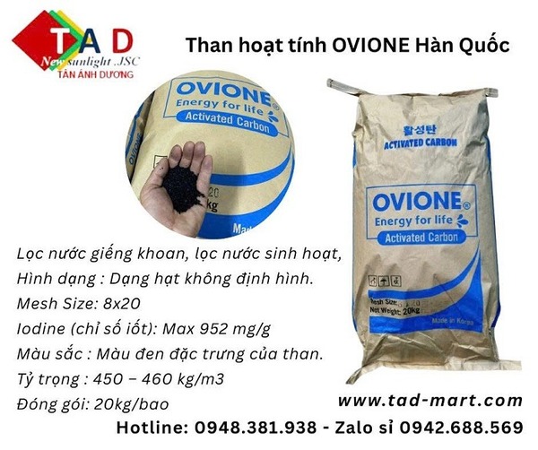 Than hoạt tính Hàn Quốc OVIONE 8-20 mesh - Than Hoạt Tính Tân ánh Dương - Công Ty Cổ Phần Thương Mại Dịch Vụ Và Xuất Nhập Khẩu Tân ánh Dương