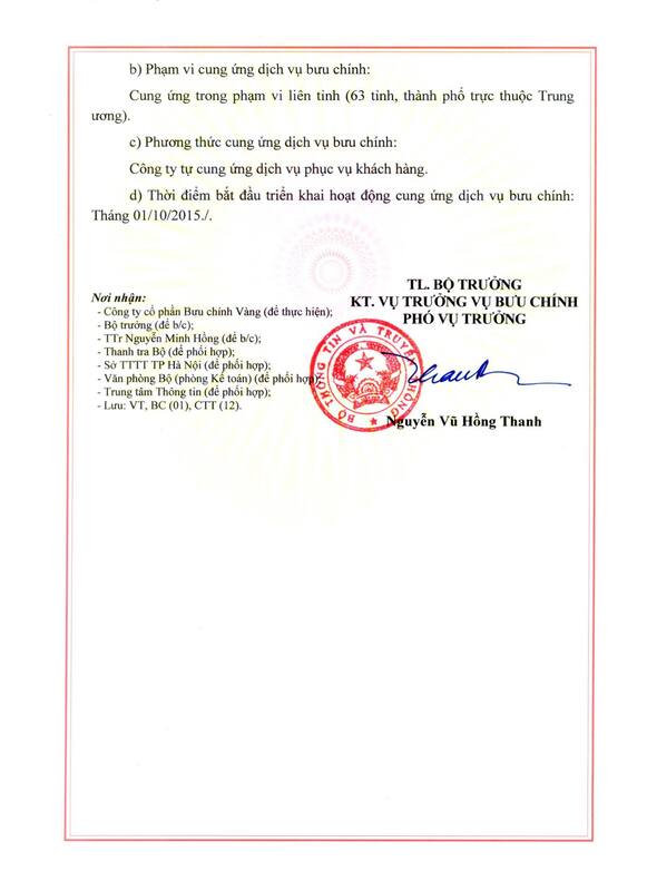 Giấy phép bưu chính