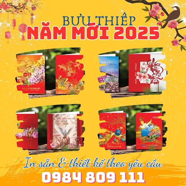 In bưu thiếp Tết