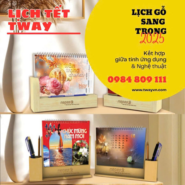 In lịch Tết gỗ