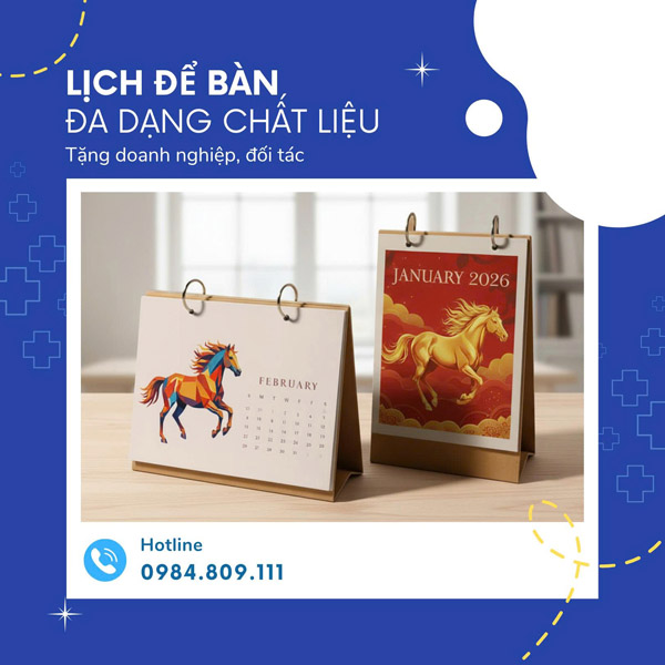 Lịch để bàn đa dạng chất liệu - In ấn TWAY - Công Ty Cổ Phần In Và Truyền Thông TWAY
