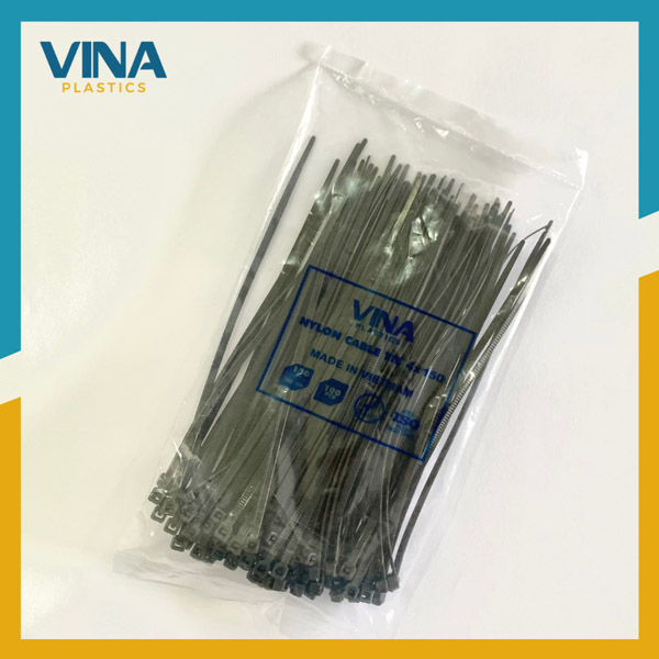 Dây rút nhựa đen 4X150 - Dây Rút Nhựa VINA PLASTIC - Công Ty Cổ Phần Sản Xuất Thương Mại Nhựa Việt Nam