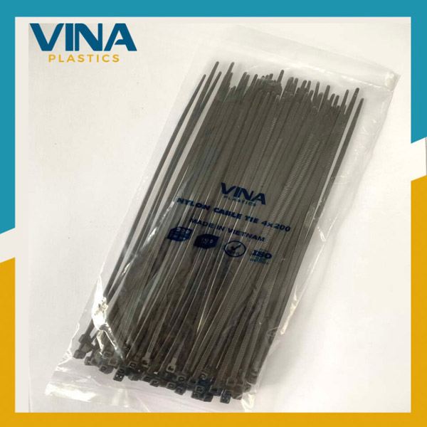 Dây rút nhựa đen 4X200 - Dây Rút Nhựa VINA PLASTIC - Công Ty Cổ Phần Sản Xuất Thương Mại Nhựa Việt Nam