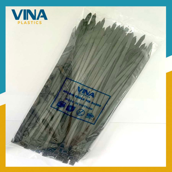 Dây rút nhựa đen 5X200 - Dây Rút Nhựa VINA PLASTIC - Công Ty Cổ Phần Sản Xuất Thương Mại Nhựa Việt Nam