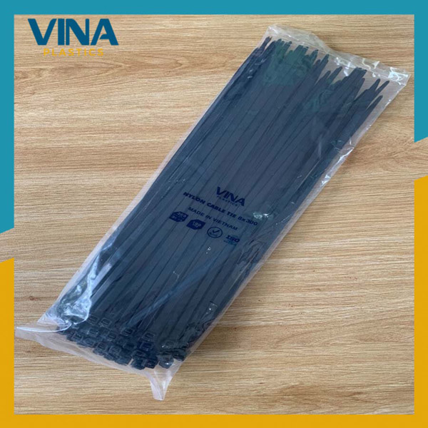 Dây rút nhựa đen 8X300 - Dây Rút Nhựa VINA PLASTIC - Công Ty Cổ Phần Sản Xuất Thương Mại Nhựa Việt Nam