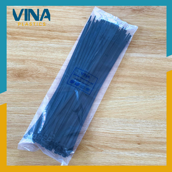 Dây rút nhựa đen 8X350 - Dây Rút Nhựa VINA PLASTIC - Công Ty Cổ Phần Sản Xuất Thương Mại Nhựa Việt Nam
