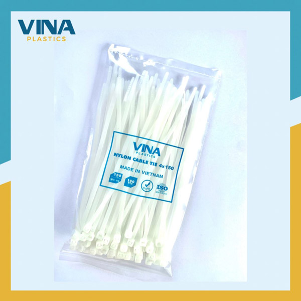 Dây rút nhựa trắng 4X150 BL - Dây Rút Nhựa VINA PLASTIC - Công Ty Cổ Phần Sản Xuất Thương Mại Nhựa Việt Nam