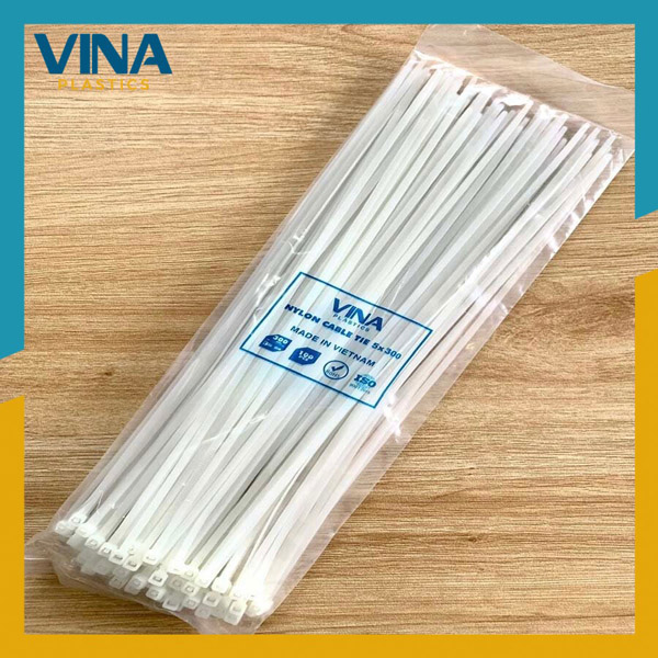 Dây rút nhựa trắng 5X300 - Dây Rút Nhựa VINA PLASTIC - Công Ty Cổ Phần Sản Xuất Thương Mại Nhựa Việt Nam