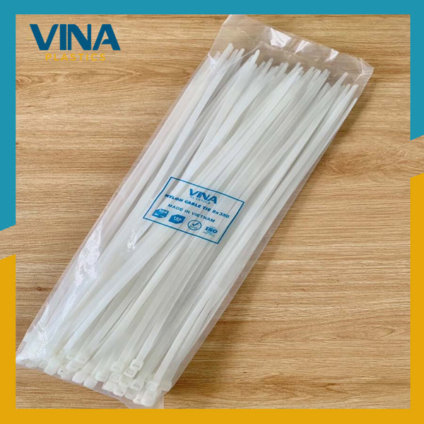 Dây rút nhựa trắng 8X350 - Dây Rút Nhựa VINA PLASTIC - Công Ty Cổ Phần Sản Xuất Thương Mại Nhựa Việt Nam