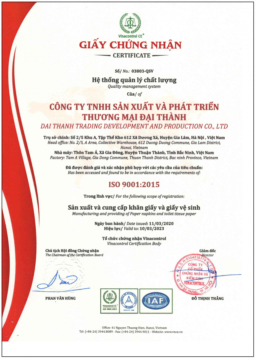 Chứng nhận ISO 9001:2015