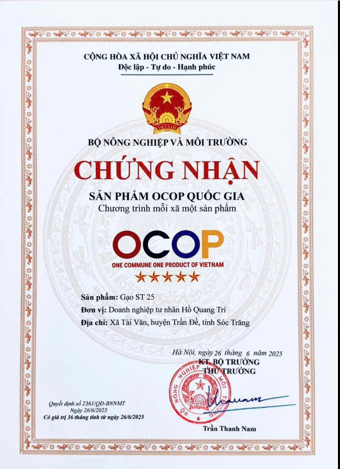 Chứng nhận OCOP