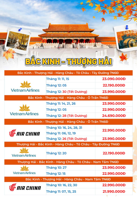 Tour du lịch Bắc Kinh - Thượng hải