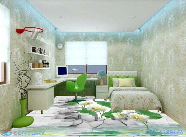 Gạch 3D phòng ngủ